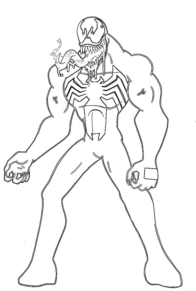 Kötü Karakter Venom Boyama Sayfası » Super Çocuk Boyama Kitabı