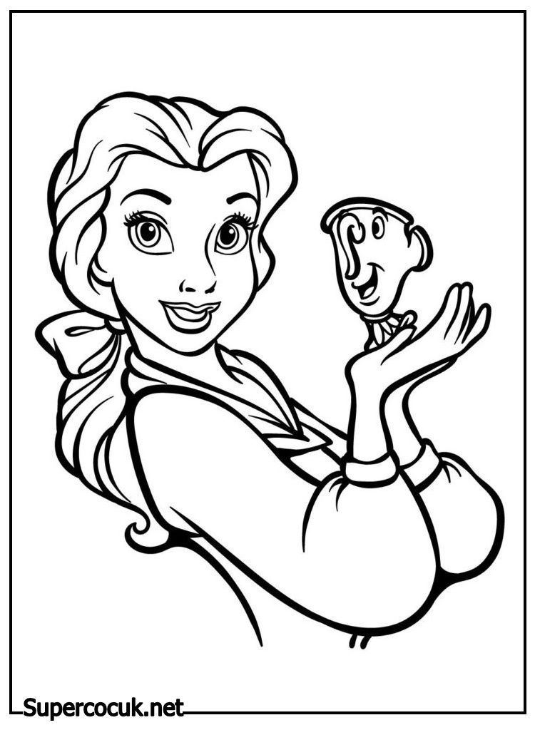 Belle: Disney Prensesi Boyama Sayfası PDF